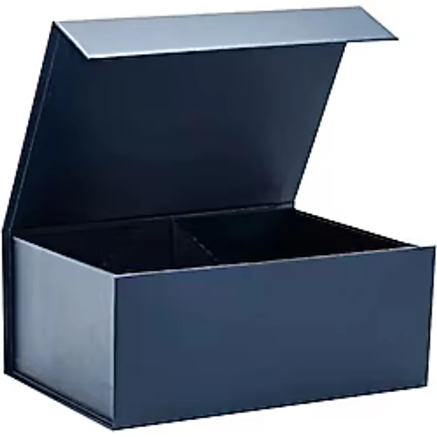Hediye - Saklama Kutusu 24x17x10 cm Lacivert Lamine Mıknatıslı Kapak