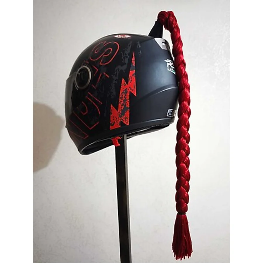 Hediyehanem Motor & Motosiklet Kırmızı Tek Örgü Saç Kask Dış Aksesuar