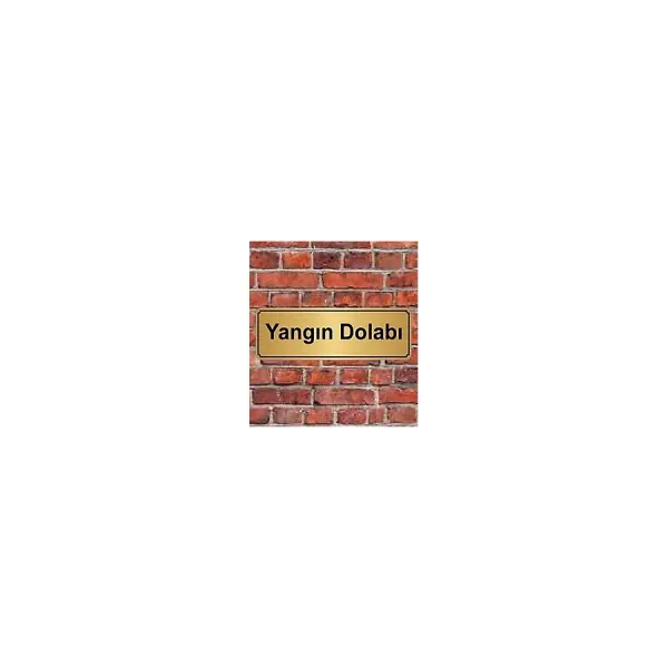 Hediyelikevi Altın Renk 10 x 20 cm Yangın Dolabı Yazılı Metal Yönlendirme Levhası