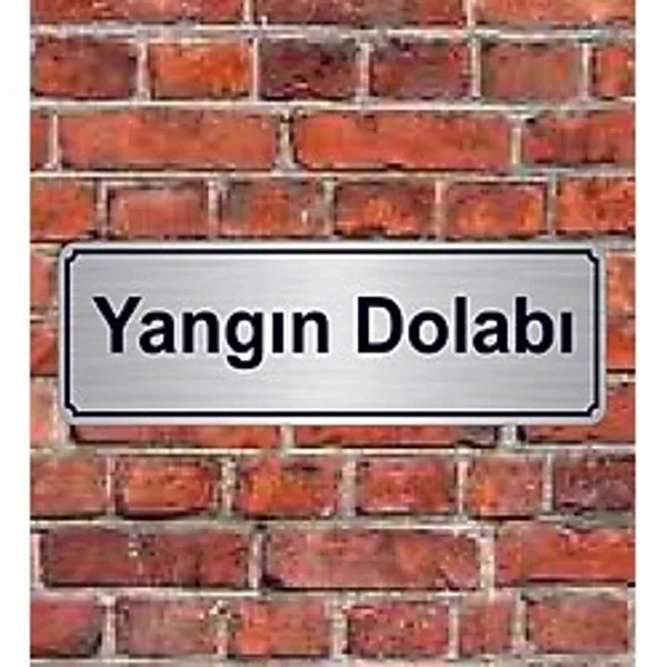 Hediyelikevi Gümüş Renk 10 x 20 cm Yangın Dolabı Yazılı Metal Yönlendirme Levhası