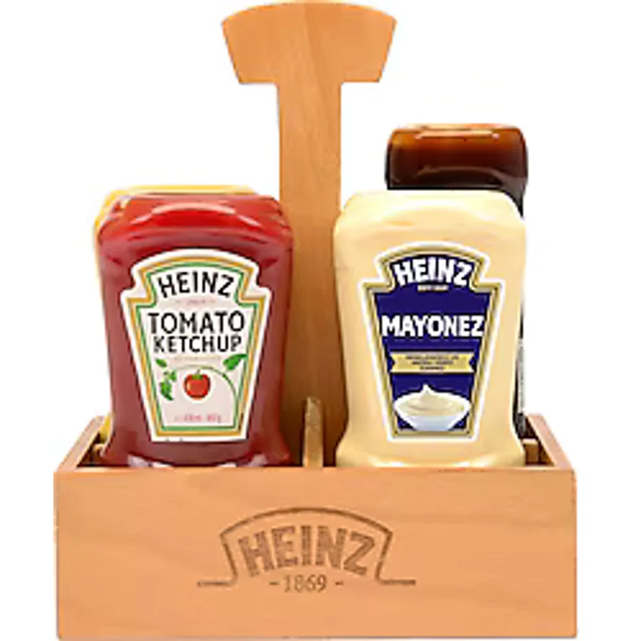 Heinz 4'lü Set Ahşap Sosluk Hediyeli