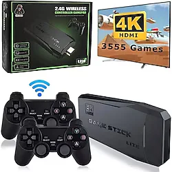 HEJARON LOBO 2.4g Uyumlu Kablosuz Çift Kol Oyunlar 4k Game Stick 3500 Oyun Atari