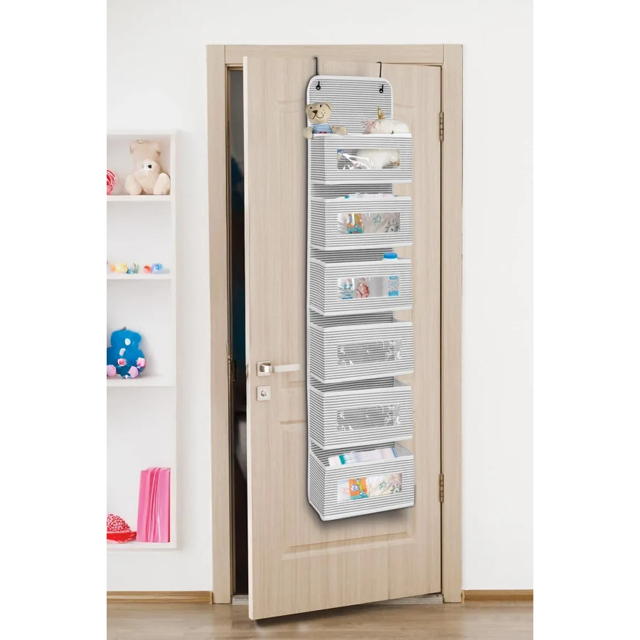 Helen's Home 6 Katlı Kapı Arkası Düzenleyici Raf Bebek Eşyası Çocuk Odası Banyo Organizer 133x29 Cm