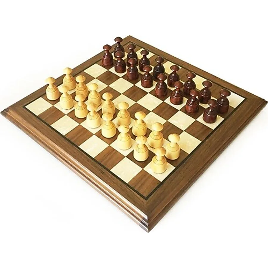 Helena Wood Art Masif Ceviz Sedefli Dama Takımı 40 Cm Kahve-50Mm