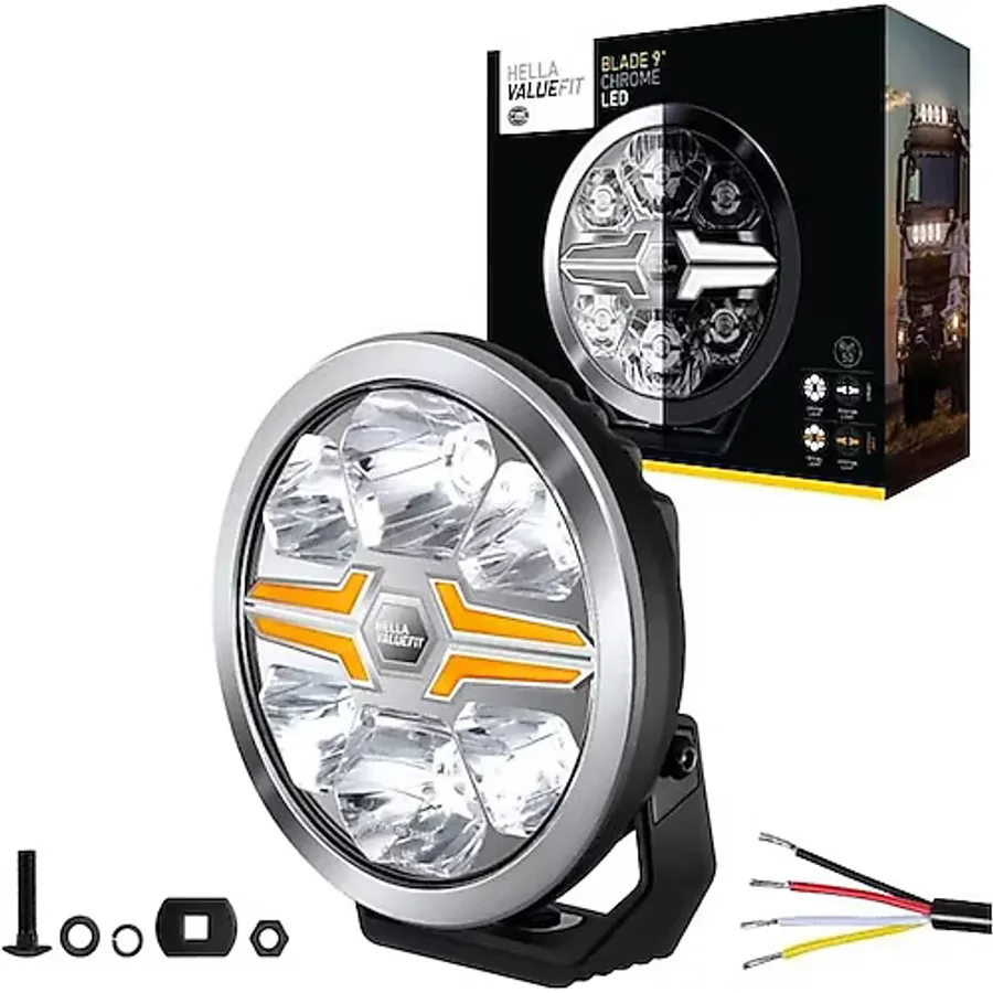 Hella Off-Road Valuefit Blade Led Uzun Far Krom 18W 9" Beyaz-Amber Isik 1Fj357199-031