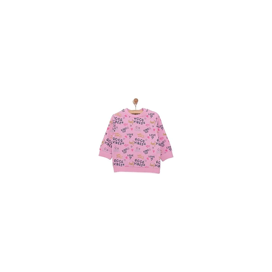 HelloBaby Basic Az Şardonlu Aslan Desenli Sweatshirt Kız Bebek