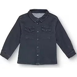 HelloBaby Erkek Bebek Cool Boy Gömlek Denim Modelli Yaka Uzun Kol