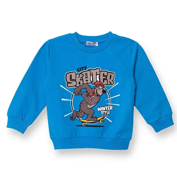 HelloBaby Erkek Bebek Sweatshirt Bisiklet Yaka Uzun Kol