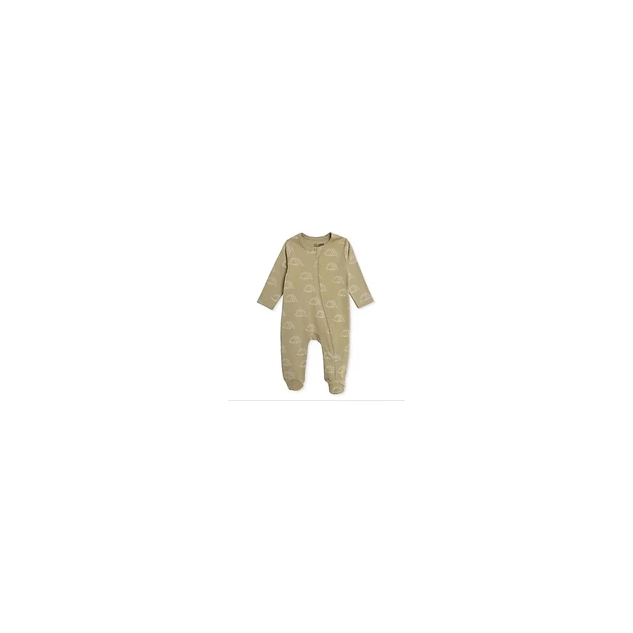 HelloBaby Erkek Bebek Tulum Dinozor Baskılı Fermuarlı Bisiklet Yaka Uzun Kol Patikli 6-9 Ay