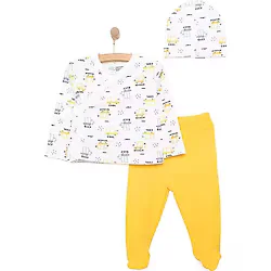 HelloBaby Erkek Zıbın-Şapka-Patikli Alt Erkek Bebek