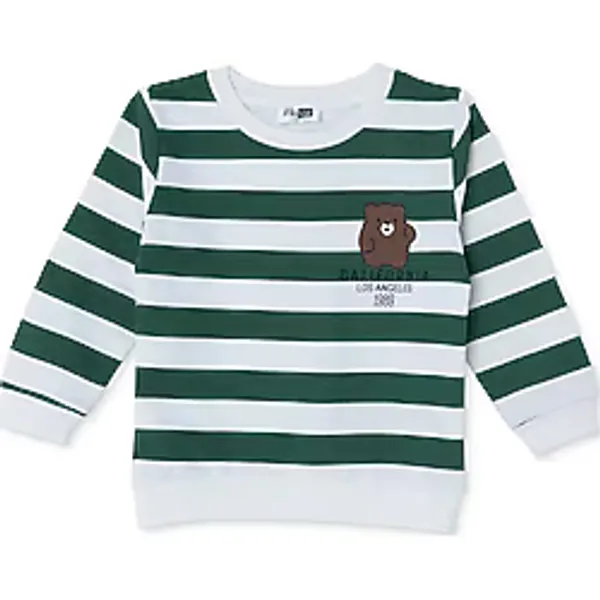 HelloBaby HelloBaby Erkek Bebek Sweatshirt Çizgili Bisiklet Yaka Uzun Kol 9 - 12 Ay