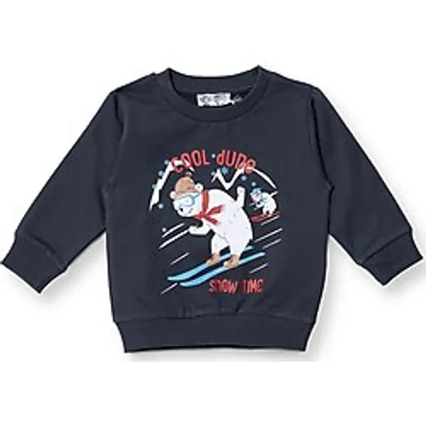 HelloBaby HelloBaby Erkek Bebek Sweatshirt Hayvan Baskılı Bisiklet Yaka Uzun Kol 1 Yaş