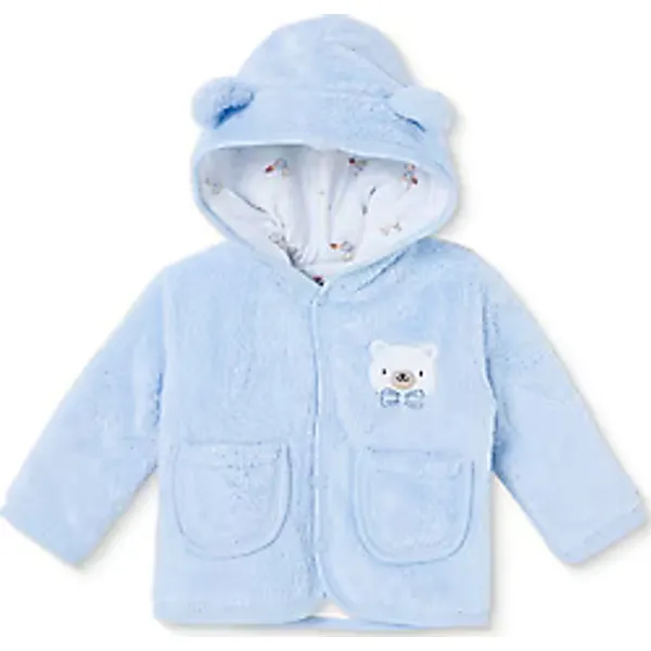 HelloBaby Kapüşonlu Hayvan Baskılı Çıtçıtlı Erkek Bebek Hırka