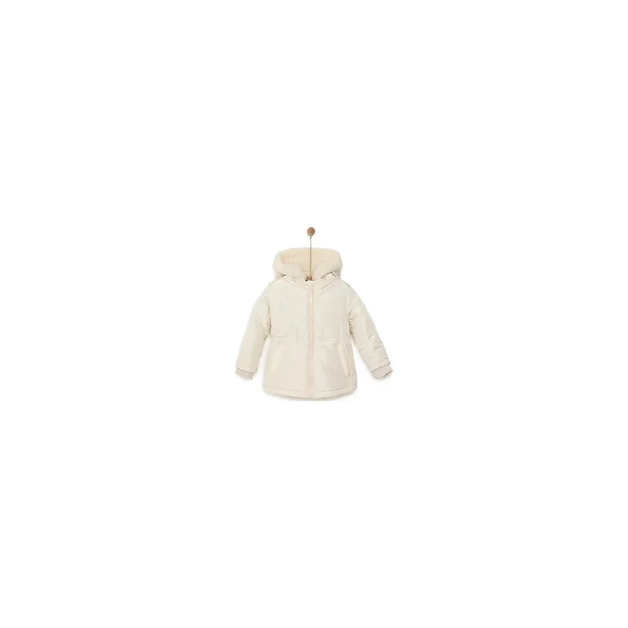 HelloBaby Kapüşonlu Mont Kız Bebek - Bej - 1 Yaş
