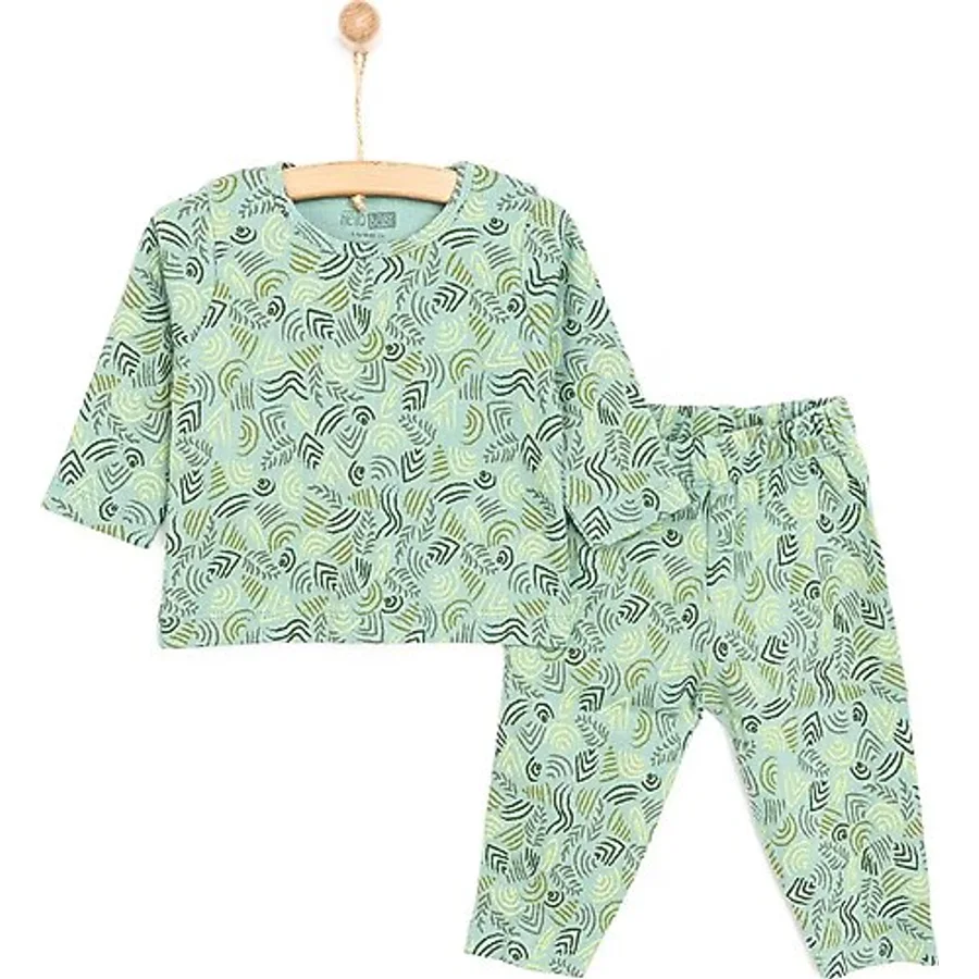 HelloBaby Kaşkorse Karışık Desen Uzun Kol Pijama Takımı