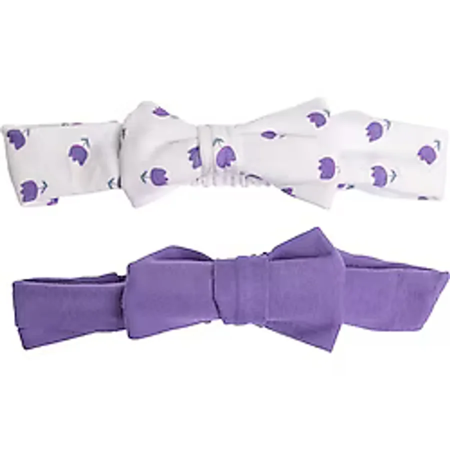 HelloBaby Kız Bebek 2li Saç Bandı Fiyonklu Mor Standart