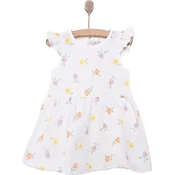 HelloBaby Kız Bebek Basic Elbise Çiçek Desenli Bisiklet Yaka Atlet Kol Ekru 1 Yaş