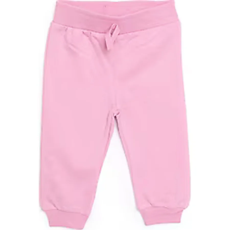 HelloBaby Kız Bebek Basic Eşofman Alt Reçme Paça Pembe 6 Ay
