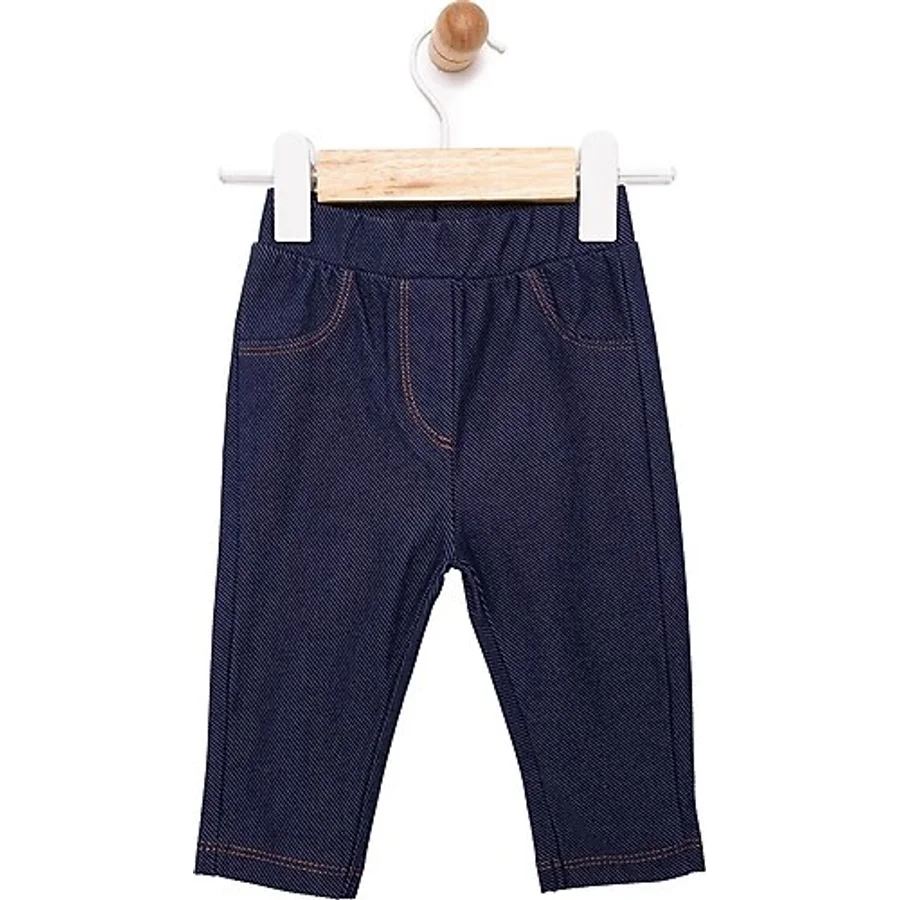 HelloBaby Kız Bebek Basic Tayt Denim Reçme Paça İndigo 1,5 Yaş