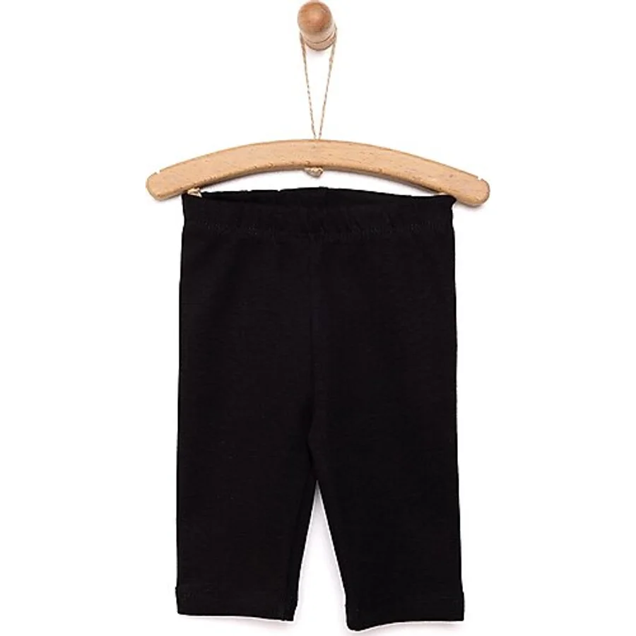 HelloBaby Kız Bebek Basic Tayt Reçme Paça Siyah 1 Yaş