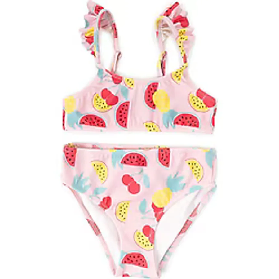 HelloBaby Kız Bebek Bikini Alt-Üst 2li Takım Meyve Desenli Pembe 5 Yaş