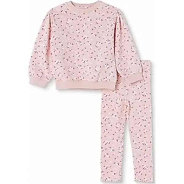 Hellobaby Kız Bebek Bluz-Tayt Çiçek Baskılı Bisiklet Yaka Long Sleeve Reçme - 9 - 12 Ay - Ekru Çizgili