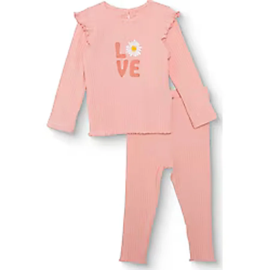 HelloBaby Kız Bebek Bluz-Tayt Yazı Baskılı Bisiklet Yaka Long Sleeve Reçme 12-18 Ay