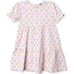 HelloBaby Kız Bebek Elbise Çiçek Baskılı Bisiklet Yaka Short Sleeve 12-18 Ay