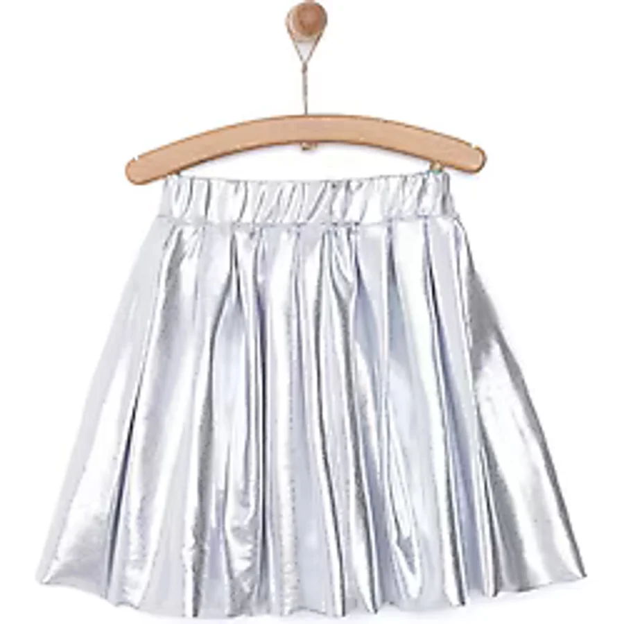 HelloBaby Kız Bebek Etek Metallic Reçme Paça Gümüş 1 Yaş