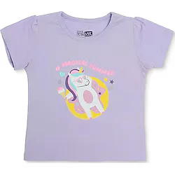 HelloBaby Kız Bebek Tişört Kiraz Baskılı Bisiklet Yaka Kısa Kol 9 - 12 Ay