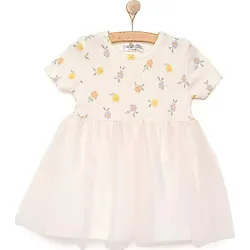 Hellobaby Romantic Garden Kız Elbise Kız Bebek Ekru