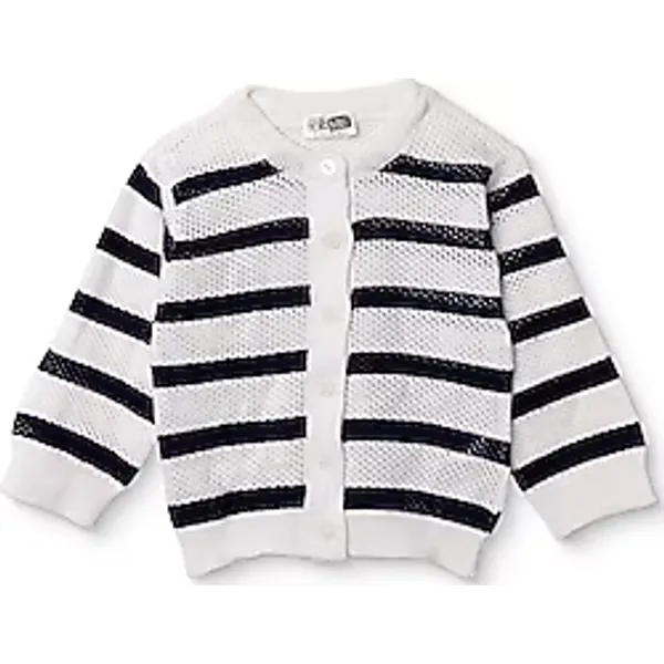 HelloBaby Triko Cherry Stripe Kız Bebek Hırka