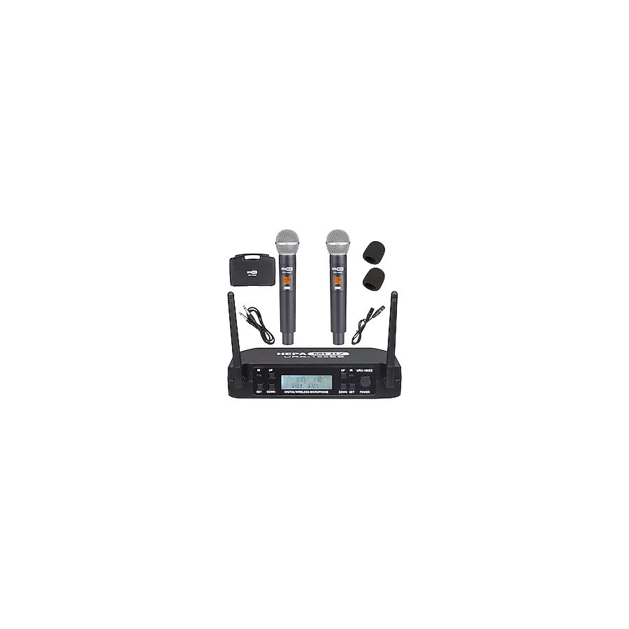 Hepa Merz URX-186EE UHF 2X100 Kanal 2'li Kablosuz El Mikrofonu