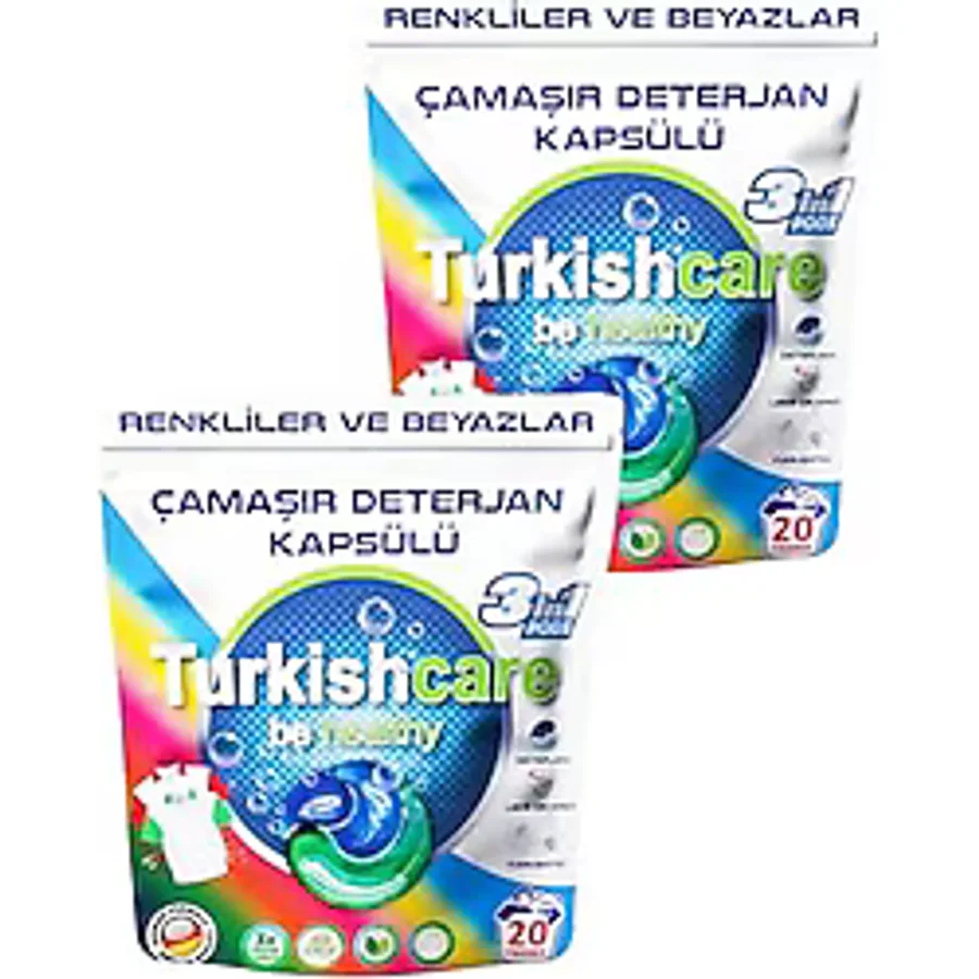 Hepsi Bir Arada Renkli ve Beyazlar İçin Çamaşır Deterjan Kapsülü Pods 20 x 2 40 Yıkama