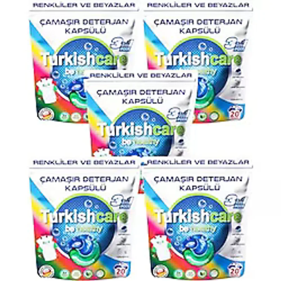Hepsi Bir Arada Renkli ve Beyazlar İçin Çamaşır Deterjan Kapsülü Pods 20 x 5 100 Yıkama