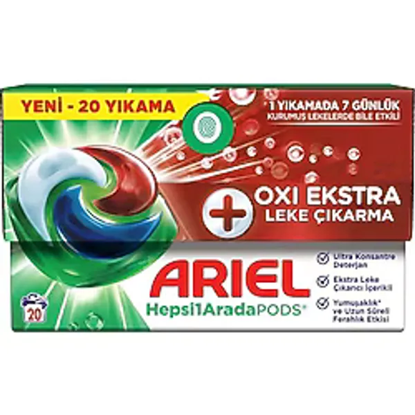 Hepsi1arada Pods Oxi Extra Leke Çıkarma Kapsül Çamaşır Deterjanı Beyazlar Ve Renkliler 20 Yıkama