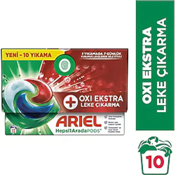 Hepsi1arada Pods Oxi Extra Leke Çıkarma Kapsül Çamaşır Deterjanı Beyazlar Ve Renkliler 10 Yıkama