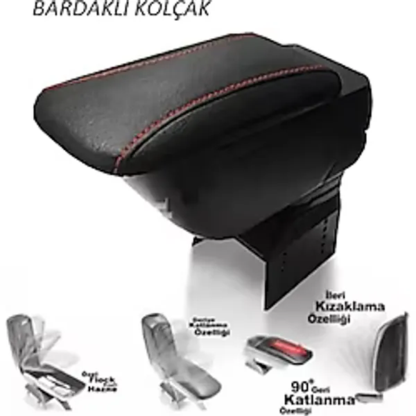 Her Araca Uygun Sürgülü - Bardaklı Oto Kolçak - Kol Dayama