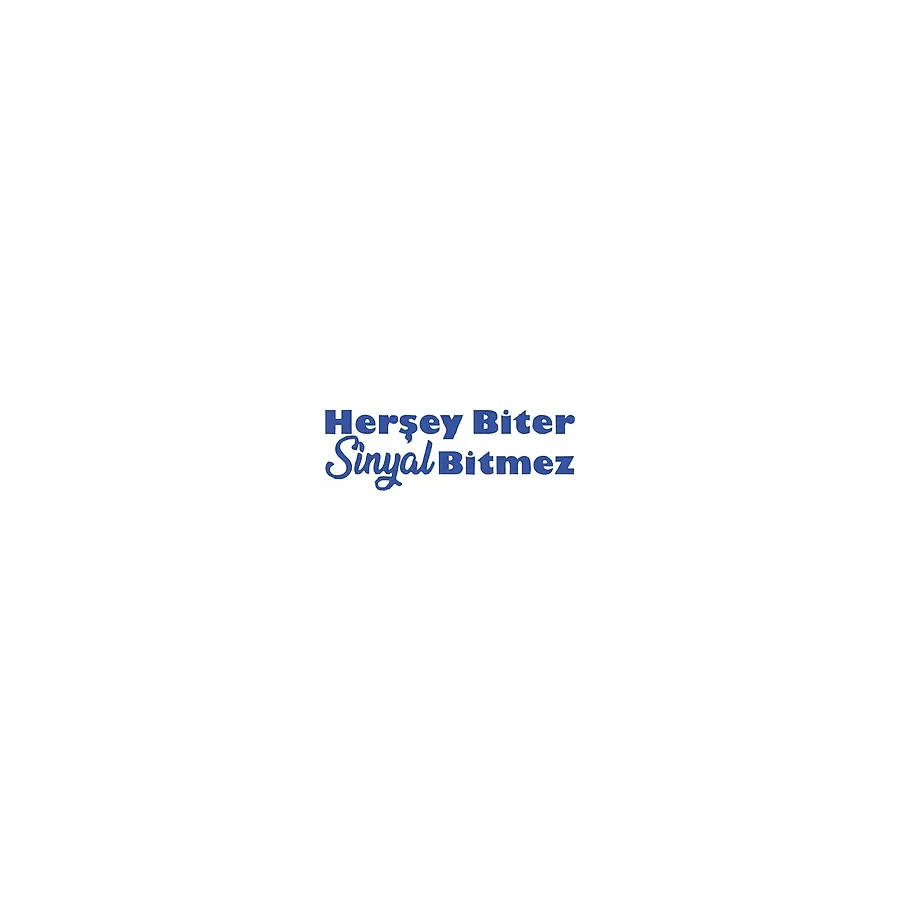 Her Şey Biter Sinyal Bitmez Araba Sticker 17x17 Cm Mavi