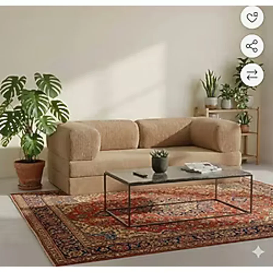 HEREV 160x80 Sünger Koltuk İki Kişilik Kanepe Yataklı Yıkanabilir Kadife Kumaşlı