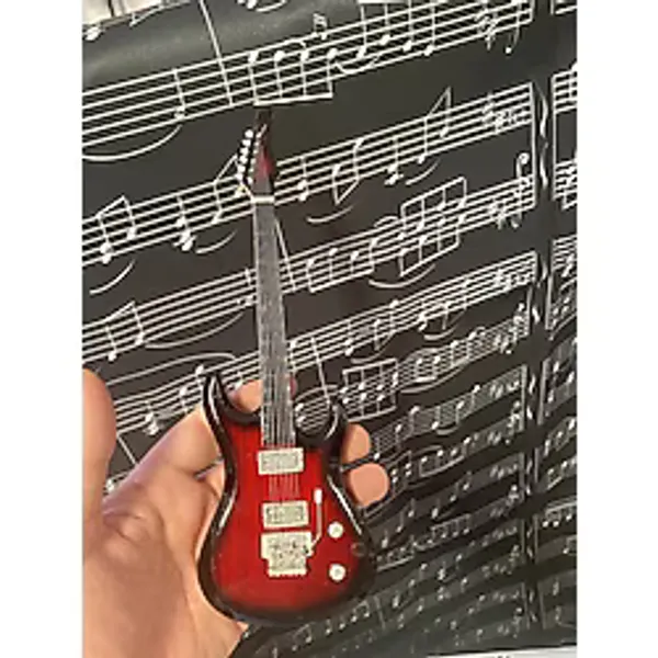 Herşey Nota Elektro Gitar Koyu Kahve El Yapımı Biblo Minyatür 25 cm - Violin Sunburst