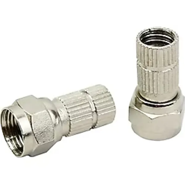 Herz Rg6 U6 F Konnektör 22 Mm Siyah Contalı Uydu Anten Konnektör Soketi 100 Adet
