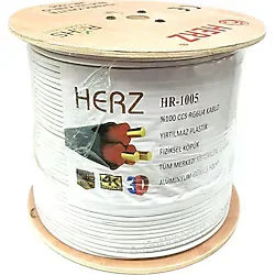 HERZ RG6U4 Uydu Anten Kablosu 500Metre Beyaz