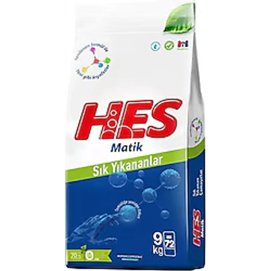 Hes Matik Sık Yıkananlar 9 kg Toz Deterjan