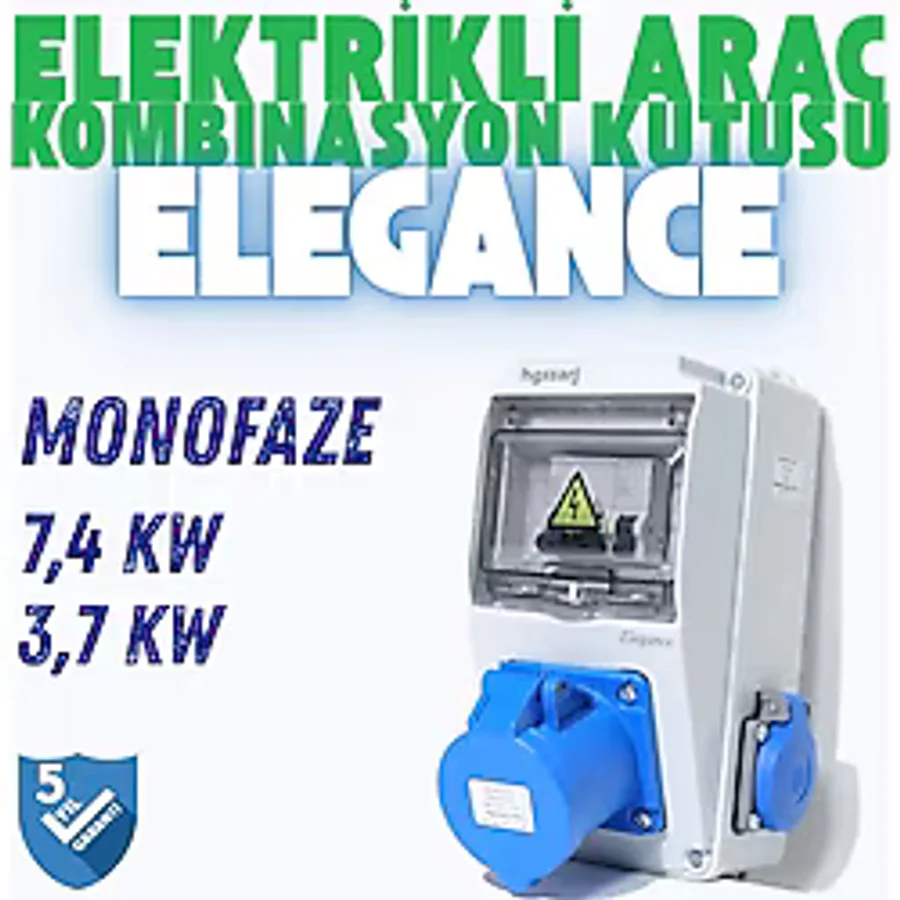hgsşarj ''Elegance'' Monofaze Elektrikli Araç Kombinasyon Kutusu, V i k o/P a n a s o n i c