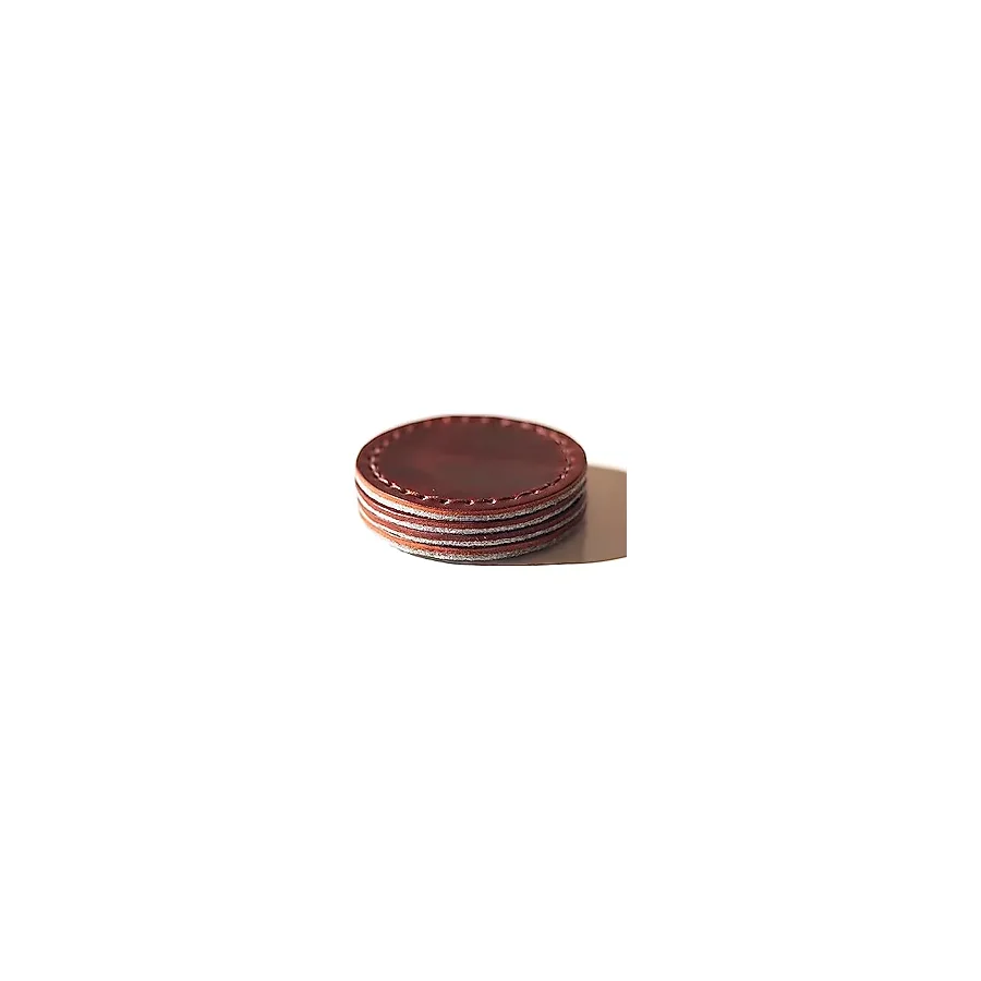 Hi Leather Hakiki Deri Bardak Altlığı (Dörtlü Set) - Rose