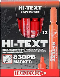 Hi-Text 830 Pb Yuvarlak Uçlu Kırmızı 12'li Permenant Marker Kalem