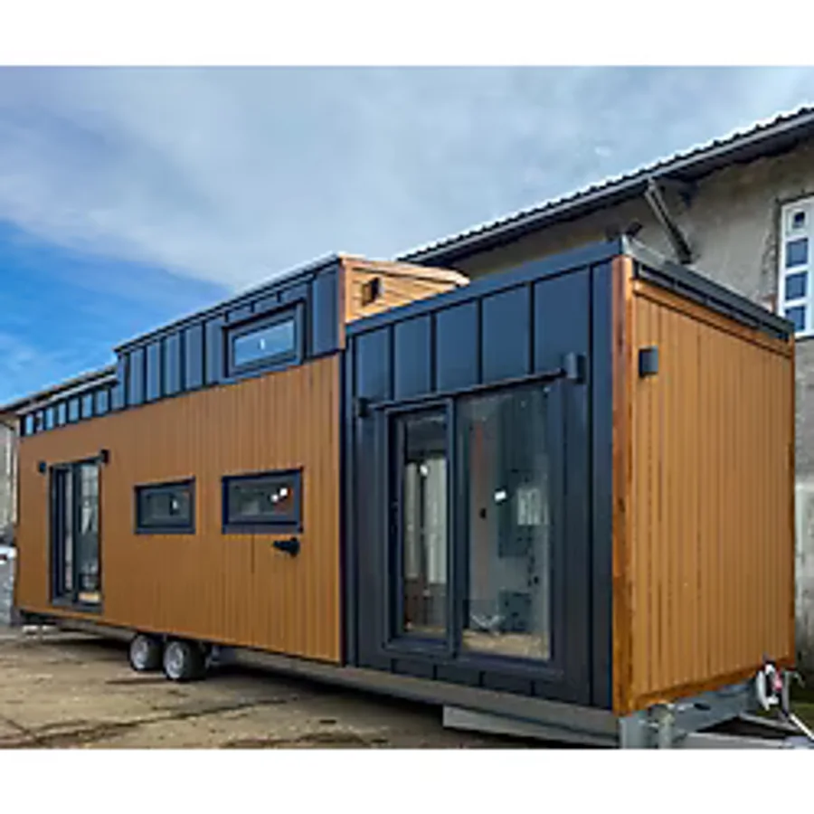 Hibrit House 10X2.55M Plakalı Ruhsatlı Tiny House - 35M2 2+1 Römorklu Tekerlekli Ev