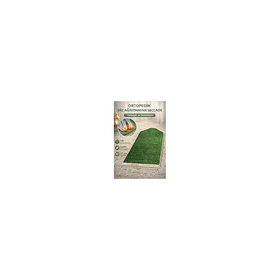 Hig Store Ortopedik Diz Ağrıtmayan Kapitone Tasarım Hediyelik Çeyizlik Seccade 1CM Sünger 65x120 Ebat
