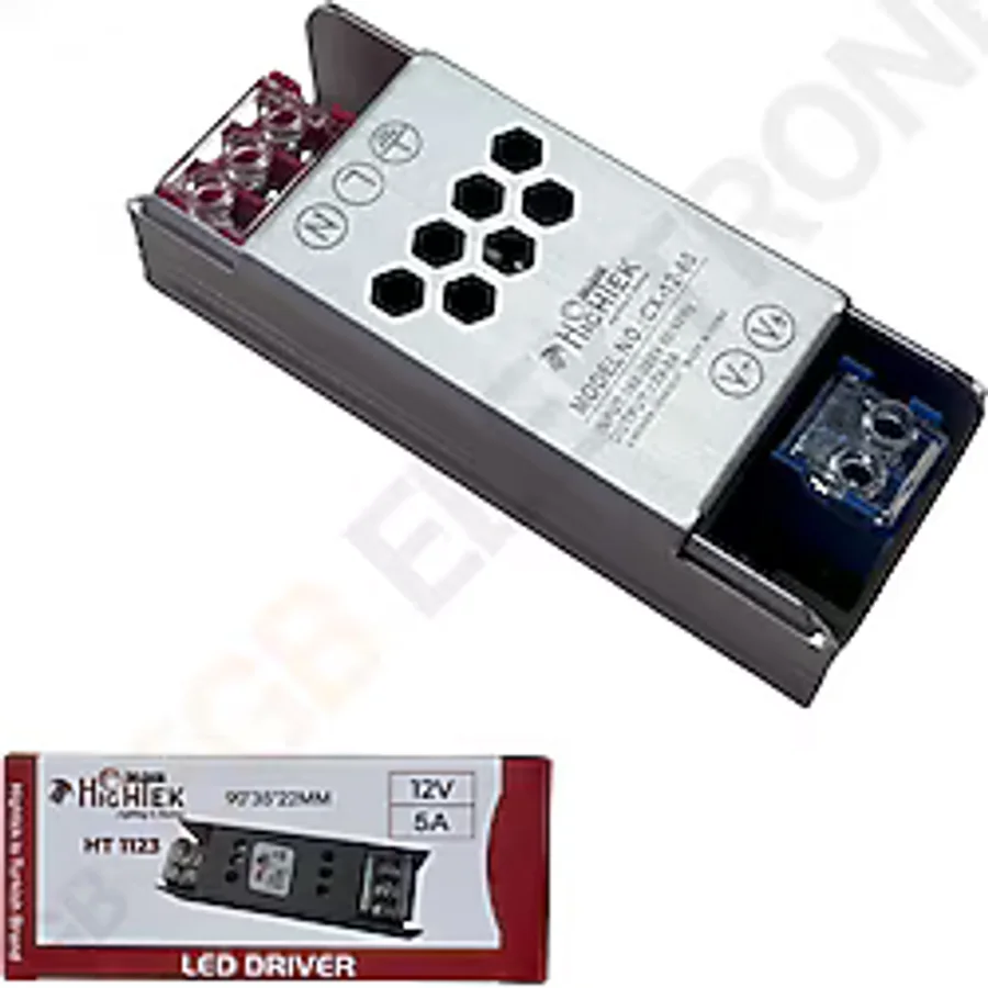 HIGHTEK HT-1123 12V 5A Ultra Slim Trafo 2 Çıkışlı